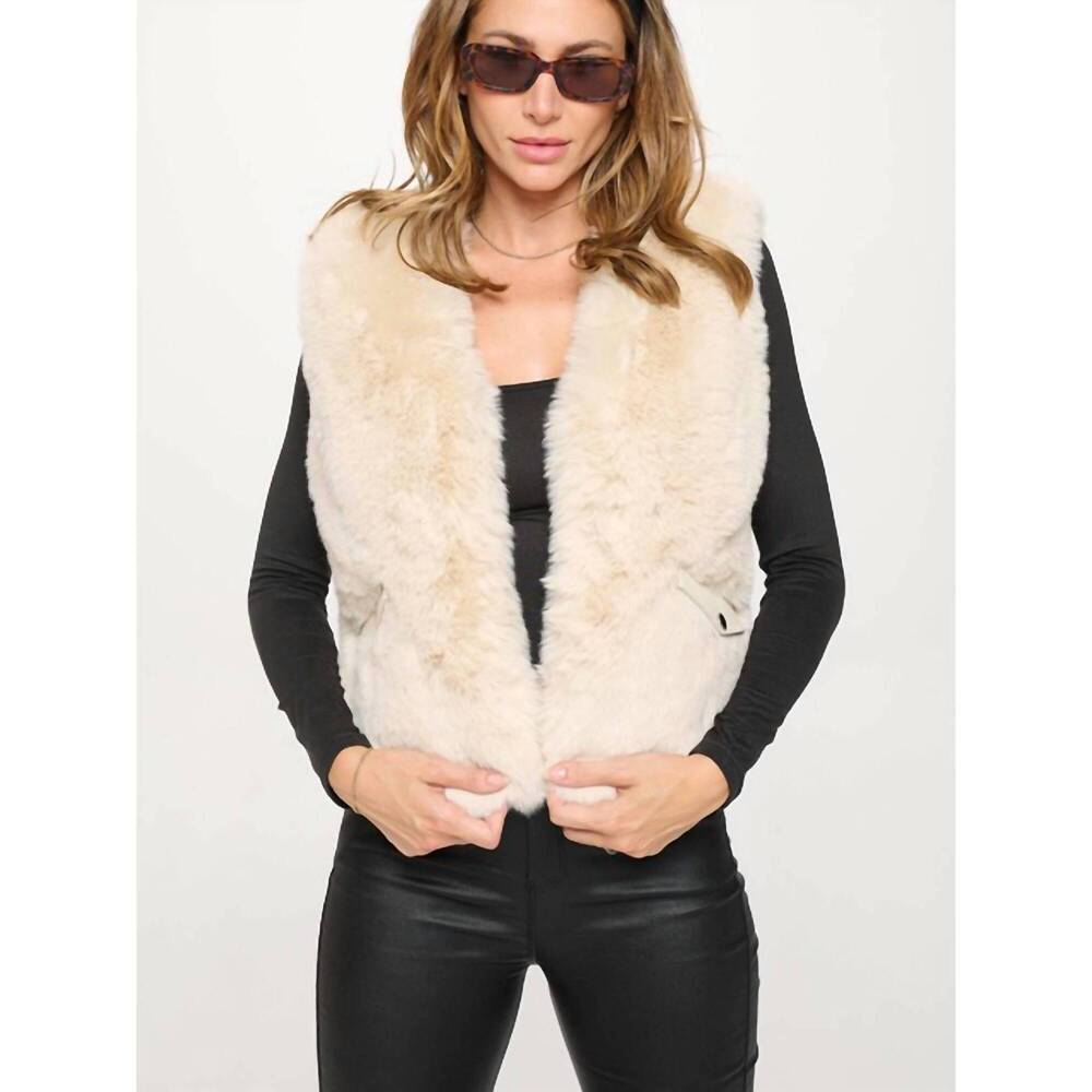 NEW COALITION LA faux fur vest in cream
